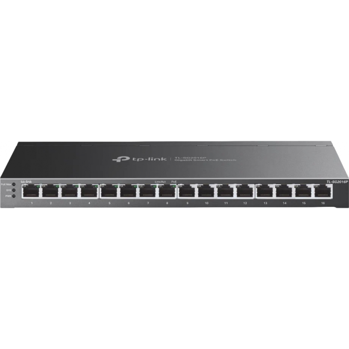 Коммутатор 16-портовый гигабитный TP-LINK JETSTREAM SMART с 8 портами PoE+ TL-SG2016P Коммутатор 16-портовый гигабитный TP-LINK JETSTREAM SMART с 8 портами PoE+ TL-SG2016P