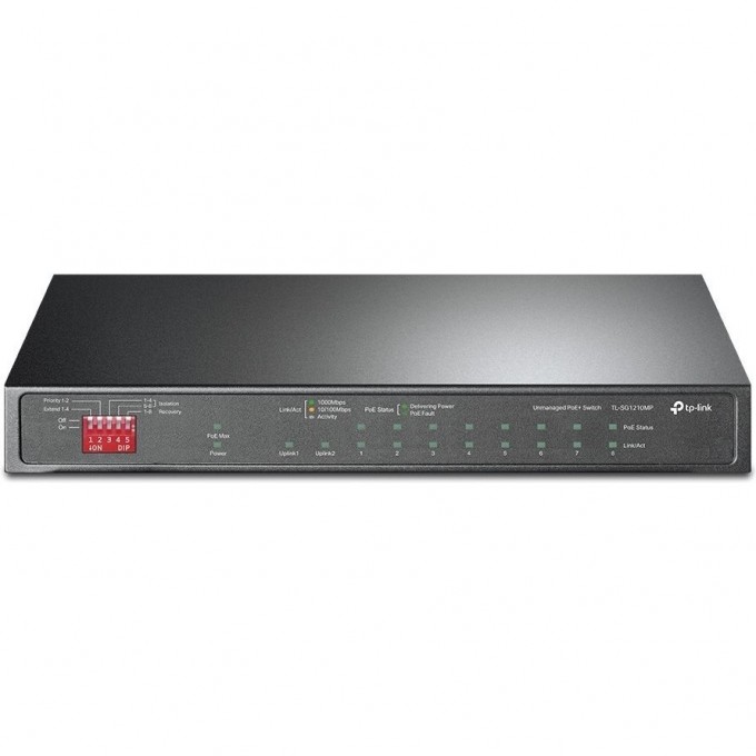Коммутатор TP-LINK 10-портовый гигабитный настольный на 8 портов PoE TL-SG1210MP Коммутатор TP-LINK 10-портовый гигабитный настольный на 8 портов PoE TL-SG1210MP