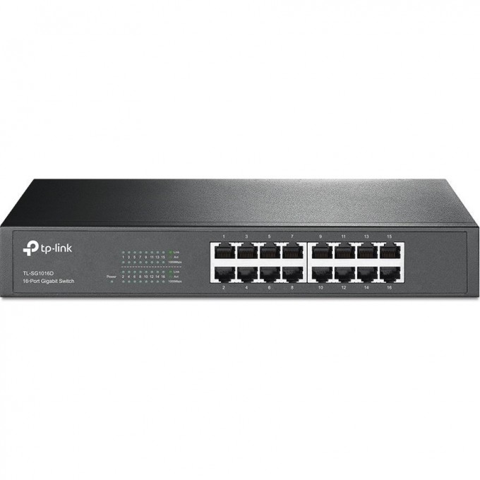 Коммутатор TP-LINK 16-портовый настольный/монтируемый в стойку TL-SG1016D Коммутатор TP-LINK 16-портовый настольный/монтируемый в стойку TL-SG1016D