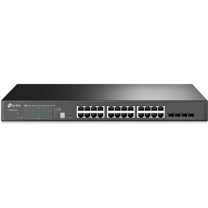 Коммутатор TP-LINK 24-портовый гигабитный с 4 слотами SFP+ T1700G-28TQ Коммутатор TP-LINK 24-портовый гигабитный с 4 слотами SFP+ T1700G-28TQ