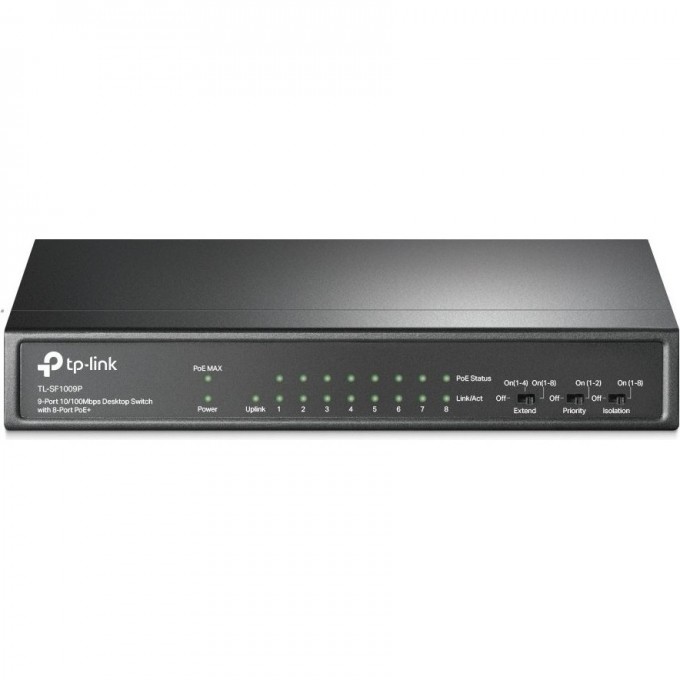 Коммутатор TP-LINK 9-портовый 10/100 Мбит/с TL-SF1009P Коммутатор TP-LINK 9-портовый 10/100 Мбит/с TL-SF1009P