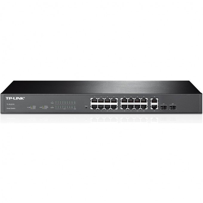 Коммутатор TP-LINK на 16 портов 10/100 Мбит/с и 2 гигабитных порта TL-SL2218 Коммутатор TP-LINK на 16 портов 10/100 Мбит/с и 2 гигабитных порта TL-SL2218
