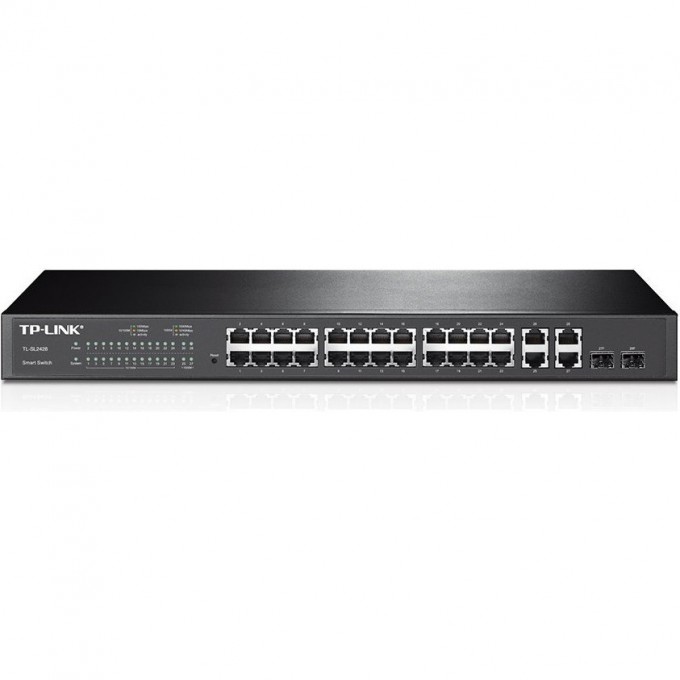 Коммутатор TP-LINK на 24 порта 10/100 Мбит/с и 4 гигабитных порта TL-SL2428 Коммутатор TP-LINK на 24 порта 10/100 Мбит/с и 4 гигабитных порта TL-SL2428