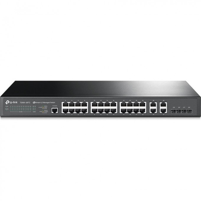 Коммутатор TP-LINK на 24 порта 10/100 Мбит/с с 4 гигабитными портами T2500-28TC (TL-SL5428E) Коммутатор TP-LINK на 24 порта 10/100 Мбит/с с 4 гигабитными портами T2500-28TC (TL-SL5428E)