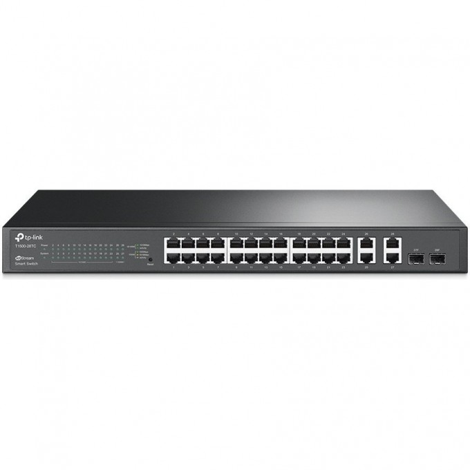 Smart-коммутатор TP-LINK T1500-28TC на 24 порта 10/100 Мбит/с и 4 гигабитных порта T1500-28TC (TL-SL2428) Smart-коммутатор TP-LINK T1500-28TC на 24 порта 10/100 Мбит/с и 4 гигабитных порта T1500-28TC (TL-SL2428)